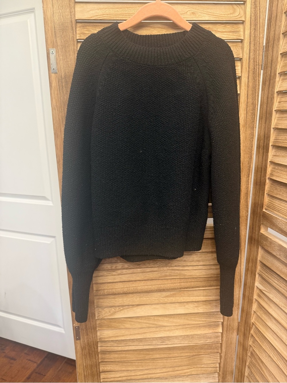 GB girls Black Textured Crewneck Sweater